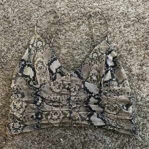 Snake Print Cute Crop Top